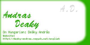 andras deaky business card