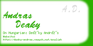 andras deaky business card